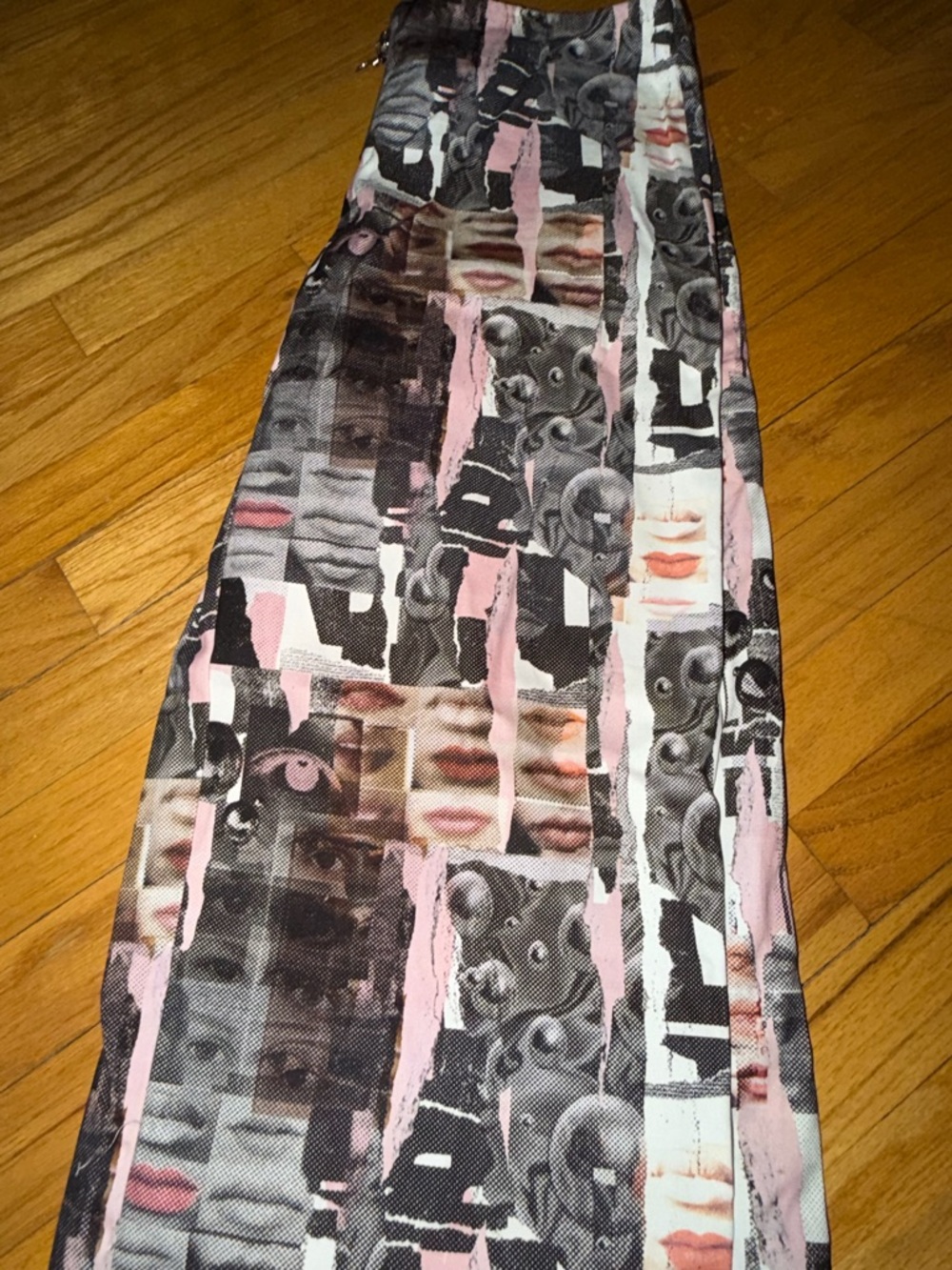 The Ragged Priest Wide-Leg Graphic Pants in Black & Pink - Picture 3 of 4